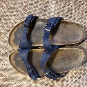 Birkenstock Dark Blue Sandals with Buckle Straps